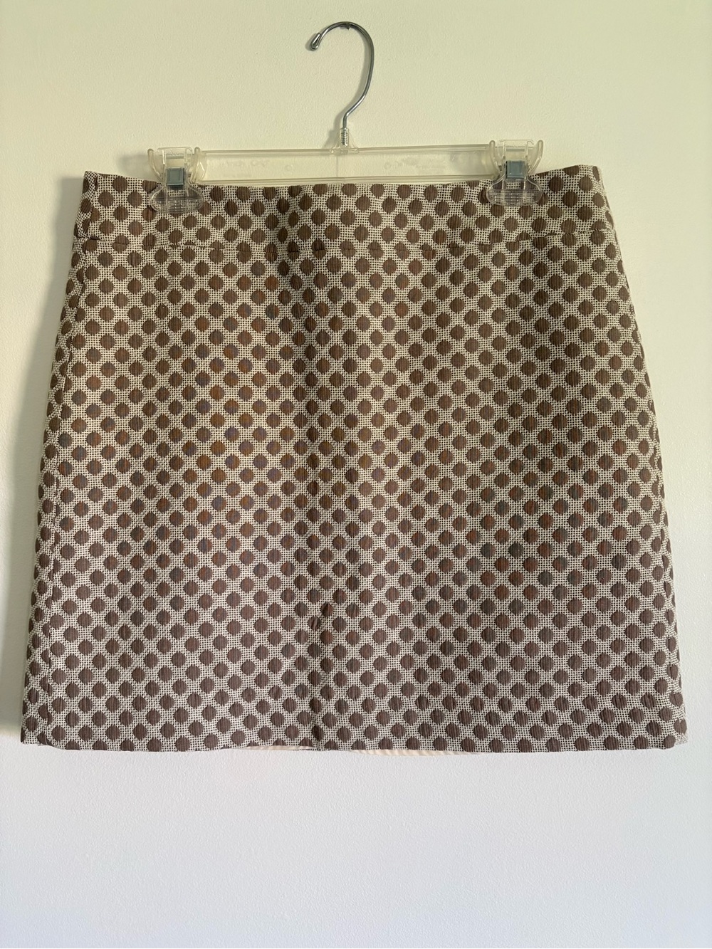 LOFT A-line Brown and Cream Geometric Skirt